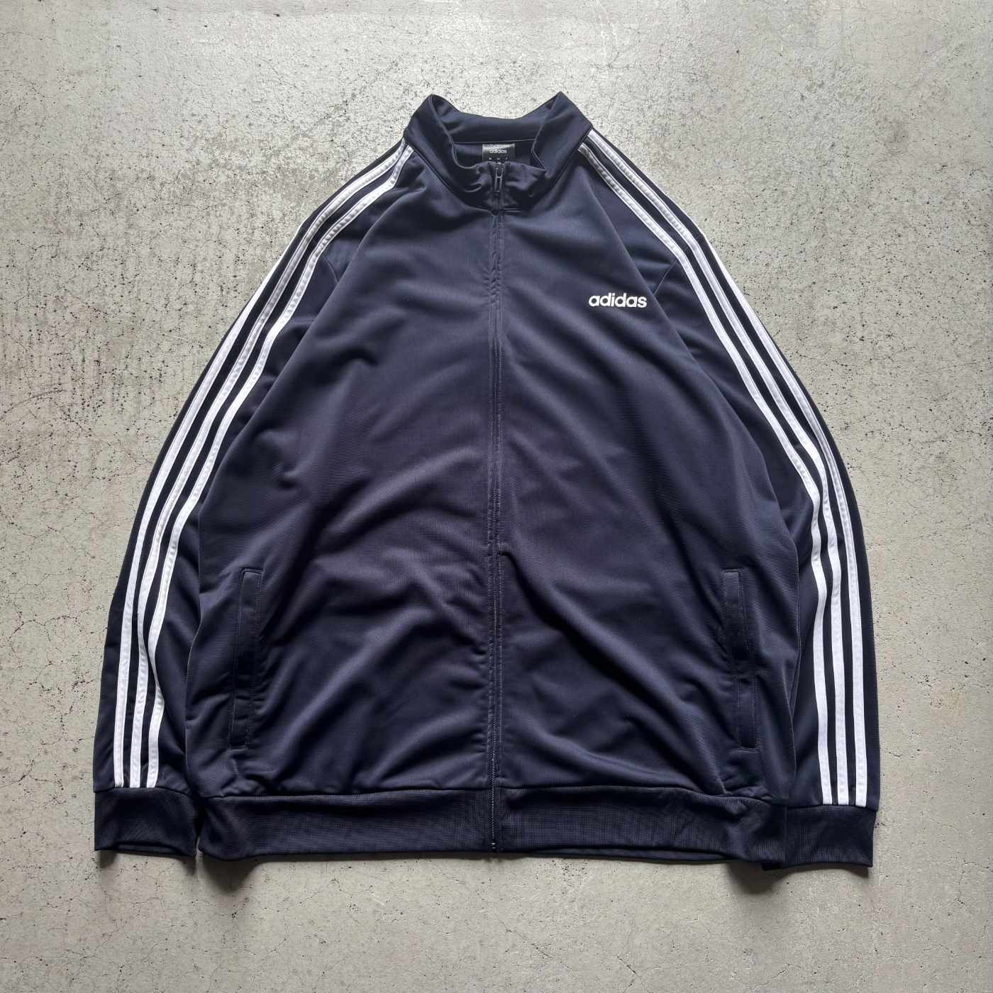 キッチンブリーチ2748古着Old adidasトラックジャケット刺繍ロゴ 80s adidas トラックジャケット 長襟 刺繍ロゴ トレフォイル ジャージ