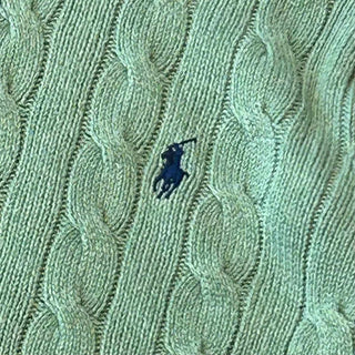 00's RALPH LAUREN シルク ハーフジップ ケーブルニット セーター