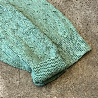 00's RALPH LAUREN シルク ハーフジップ ケーブルニット セーター