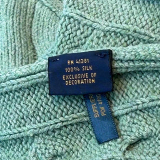 00's RALPH LAUREN シルク ハーフジップ ケーブルニット セーター
