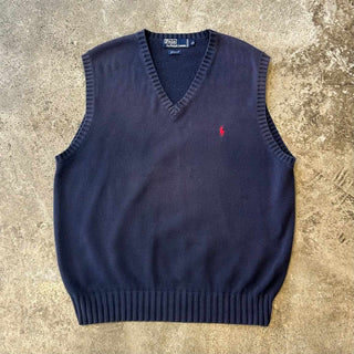 90's Ralph Lauren コットン Vネック ニット ベスト