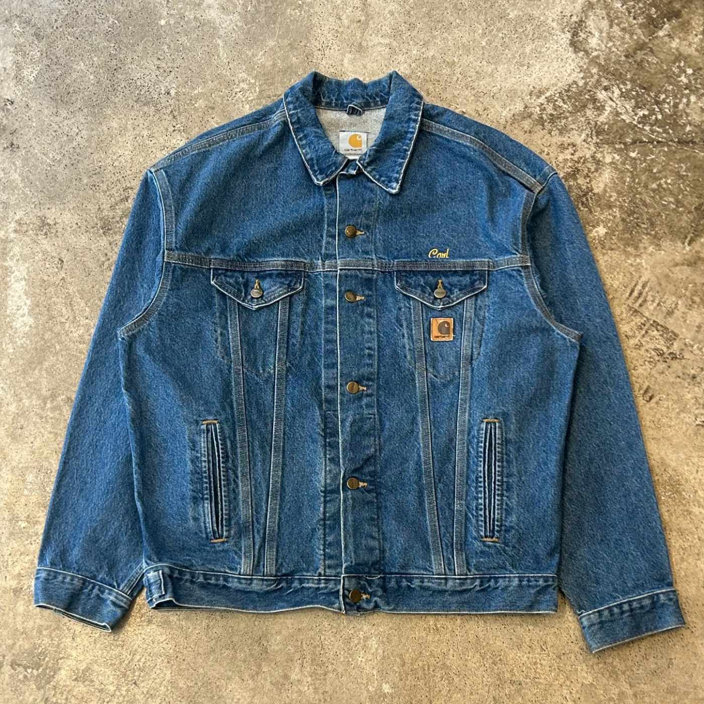 00s Carhartt USA製　カーハート デニムジャケット　希少　刺繍付 00s USA製 carharttカーハート ANDRITZ 刺繍 ブランケットライナー