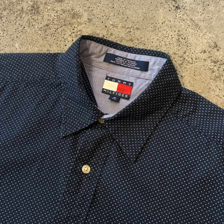 90's TOMMY HILFIGER レギュラーカラー ドット柄 L/Sシャツ