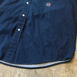 90's TOMMY HILFIGER レギュラーカラー ドット柄 L/Sシャツ