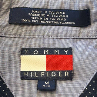 90's TOMMY HILFIGER レギュラーカラー ドット柄 L/Sシャツ