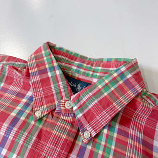 Ralph Lauren "CUSTOM FIT" ボタンダウン チェック L/Sシャツ
