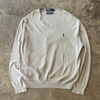 90's〜 Ralph Lauren ピマコットン Vネック ニット セーター
