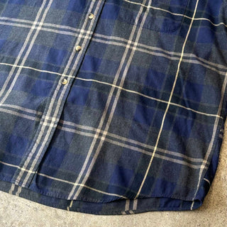90's nautica コットン チェック ボタンダウン L/Sシャツ