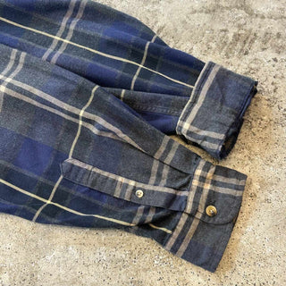 90's nautica コットン チェック ボタンダウン L/Sシャツ