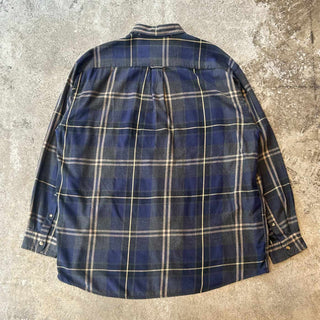 90's nautica コットン チェック ボタンダウン L/Sシャツ