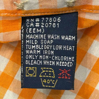 90's TOMMY HILFIGER パッチワーク チェック ボタンダウン L/Sシャツ