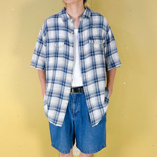00's PENDLETON "MALONE" リネン チェック S/Sシャツ