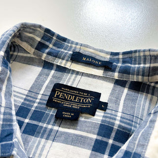 00's PENDLETON "MALONE" リネン チェック S/Sシャツ