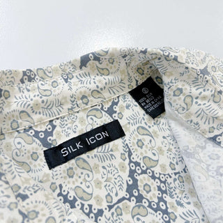 90's SILK ICON 総柄 シルク L/Sシャツ