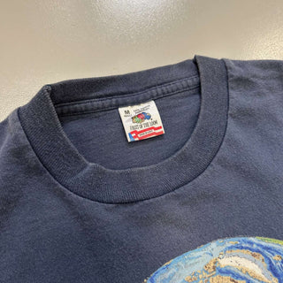 90's "made in USA" Fruit of the loom "The Audubon Institude" アース プリントTシャツ