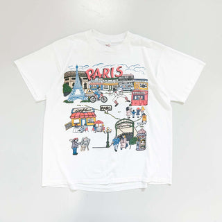 90's "made in USA" TENNESSE RIVER "PARIS" アート プリントTシャツ