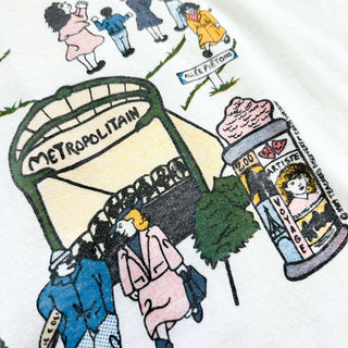 90's "made in USA" TENNESSE RIVER "PARIS" アート プリントTシャツ
