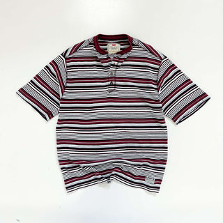 90's ヘンリーネック サーマル ボーダー Tシャツ