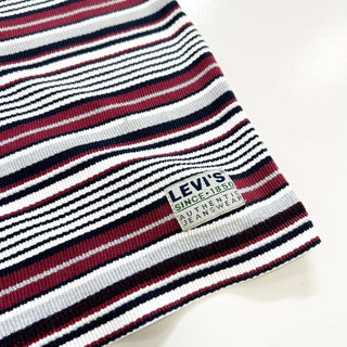 90's ヘンリーネック サーマル ボーダー Tシャツ
