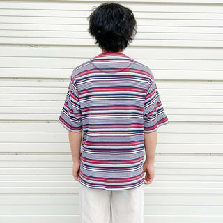 90's ヘンリーネック サーマル ボーダー Tシャツ