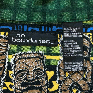 00's No Boundaries コットン 総柄 オープンカラー S/Sシャツ