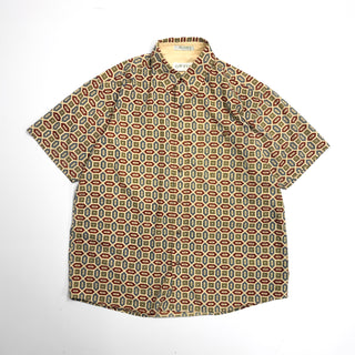 00's ORVIS コットン ジオメトリック柄 S/S シャツ