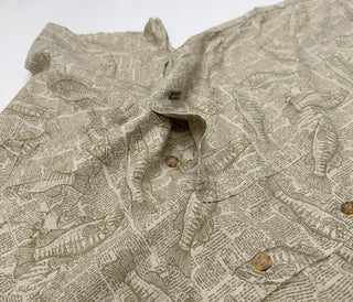 90’s～00's WOOL RICH コットン 魚柄 S/S シャツ