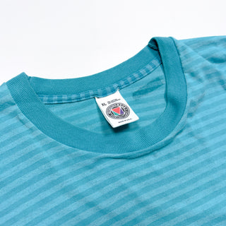 90’s "made in USA" MUNSING WEAR ターコイズブルー ボーダー Tシャツ