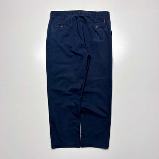 Ralph Lauren "PROSPECT PANT" ノータック ワイド チノ パンツ(ネイビー)