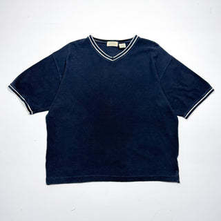 90’s～00’s STJOHN'SBAY 鹿の子生地 リブライン Vネック Tシャツ