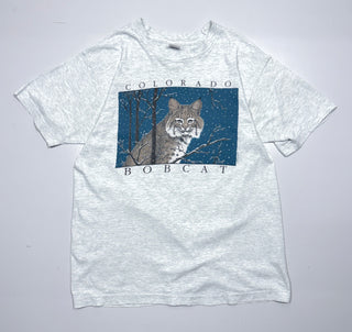 90's "made in USA" FRUITOFTHELOOM BOBCAT アニマル プリント Tシャツ
