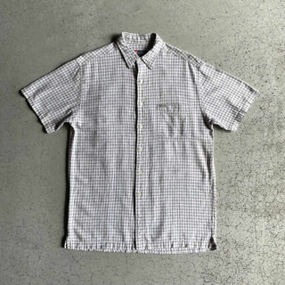90's〜 CHAPS RALPH LAUREN フラックス×コットン チェック S/S シャツ