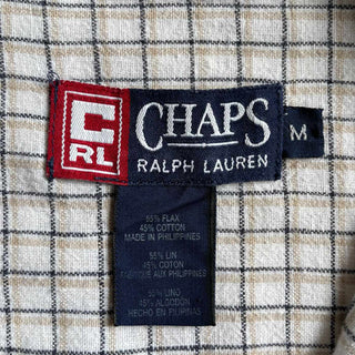 90's〜 CHAPS RALPH LAUREN フラックス×コットン チェック S/S シャツ
