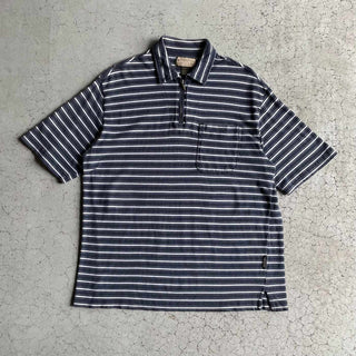 90's DOCKERS ボーダー ハーフジップ コットン S/S ポロシャツ