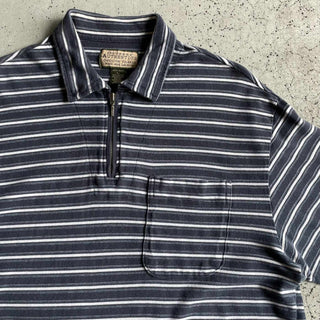 90's DOCKERS ボーダー ハーフジップ コットン S/S ポロシャツ