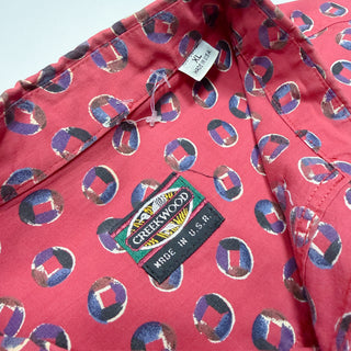 90's "made in USA" CREEKWOOD 幾何学 小紋柄 s/sシャツ