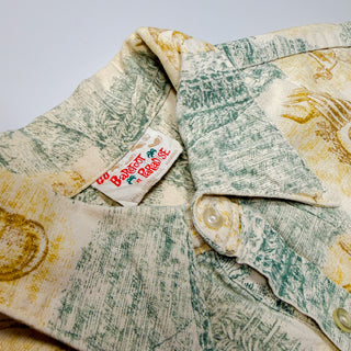 60's~70's "made in HAWAII" GO BAREFOOT IN PARADISE アロハ プルオーバー s/s シャツ