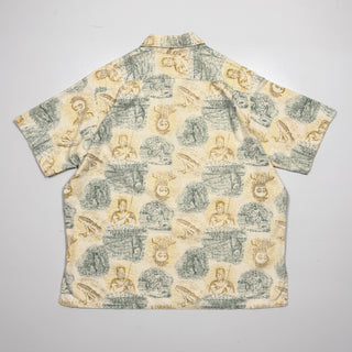 60's~70's "made in HAWAII" GO BAREFOOT IN PARADISE アロハ プルオーバー s/s シャツ