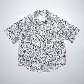 80's "made in USA" FRANK 民族調  開襟 s/sシャツ