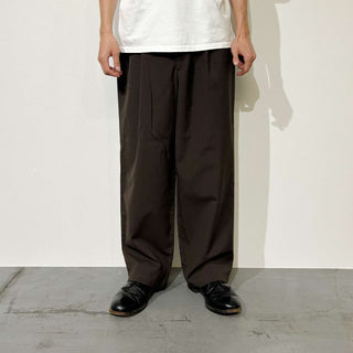 00's HARDY AMIES サマーウール 2タック ワイドスラックス(チャコール)