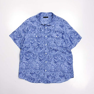 BANANA REPUBLIC リネン×コットン ペイズリー柄 S/Sシャツ