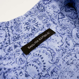 BANANA REPUBLIC リネン×コットン ペイズリー柄 S/Sシャツ