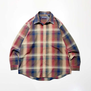 80's～90's van heusen オンブレチェック L/Sシャツ