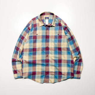 patagonia "organic cotton" ダブルポケット チェック L/Sシャツ