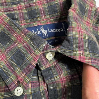 90's "made in SINGAPORE" Ralph Lauren チェック ボタンダウン L/Sシャツ