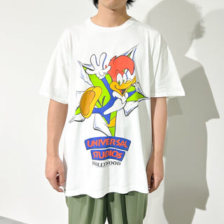 90's "made in USA" UNIVERSAL STUDIS "WOODY WOODPECKES" キャラクタープリント Tシャツ