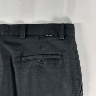 90's "Dominican Republic" DOCKERS khakis ブラック リネン×コットン 2タック パンツ