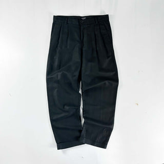 90's "Dominican Republic" DOCKERS khakis ブラック リネン×コットン 2タック パンツ