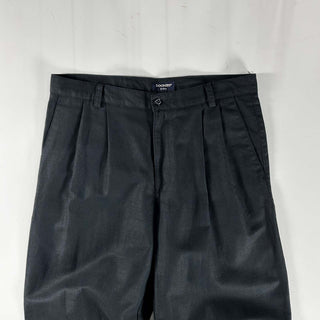 90's "Dominican Republic" DOCKERS khakis ブラック リネン×コットン 2タック パンツ