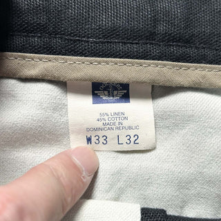 90's "Dominican Republic" DOCKERS khakis ブラック リネン×コットン 2タック パンツ